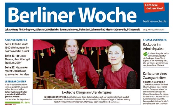 Musik mit Wasser, Bali, Berliner Woche, Weltmusiksalon